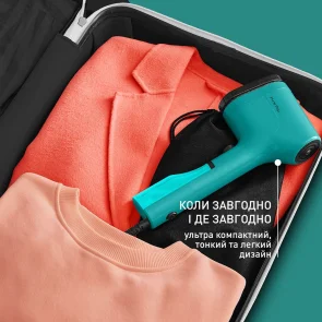 Відпарювач Tefal компактний Pure Pop, 1300Вт, 70мл, постійна пара - 20гр, зелений №11