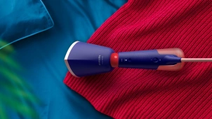 Відпарювач Philips компактний Series 5000, 1400Вт, 120мл, паровий удар -24гр, складана ручка, чохол-рукавичка, килимок, пластик, синій №7