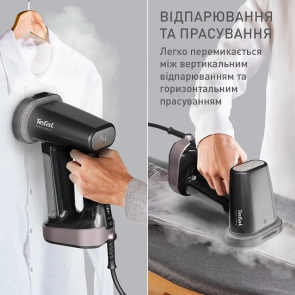 Відпарювач Tefal компактний Pure Force 3в1, 1800Вт, 180мл, постійна пара - 35гр, керам. підошва, чорно-рожевий №7