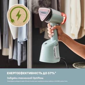 Отпариватель Tefal компактный AeroSteam, 1400Вт, 100мл, постоянная пара – 20гр, светло-зеленый №9