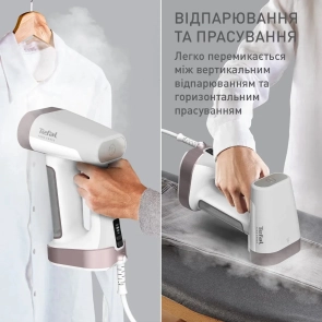 Відпарювач Tefal компактний Pure Force 2в1, 1800Вт, 180мл, постійна пара - 35гр, керам. підошва, білий №6