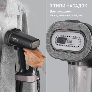 Відпарювач Tefal компактний Pure Force 3в1, 1800Вт, 180мл, постійна пара - 35гр, керам. підошва, чорно-рожевий №10