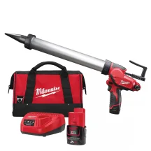 Клеевой пистолет MILWAUKEE M12 PCG/400A-201B (Li-Ion 2Ач) 4933441665 (+ заряд.устройство, 1 акум., алюмин. Труба, в сумке для инстр.)