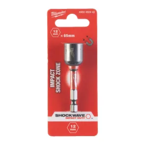 Торцевая головка 1/4 дюйма, шестигранная, 12 мм Shockwave, ударопрочная Milwaukee 4932492442 №1