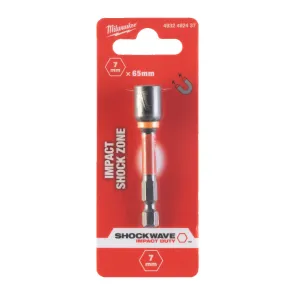 Торцева головка 1/4 дюйма, шестигранна, 7 мм Shockwave, ударостійка Milwaukee 4932492437 №1