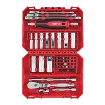 Набор бит, хромированных головок с трещоточкой 1/4" и ключей MILWAUKEE, (42шт), пластиковый кейс