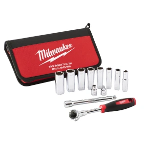 Набор метрических головок 3/8" MILWAUKEE с храповиком, (12шт), в сумке №4