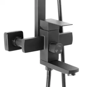 Комплект Душевая система WEZER PRO16-02-BLACK + Смеситель для умывальника WEZER EKO1A-01-ВLACK №4