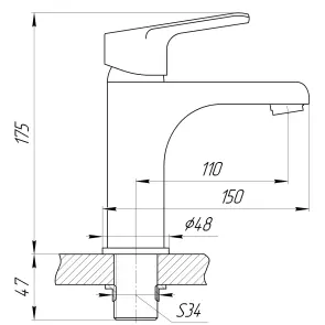 Комплект Умывальник Cersanit MODUO 50x40 + Смеситель для умывальника DOMINO BILBAO + Мыльница Perfect Sanitary Appliances RM1301 №6