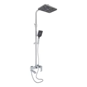 Комплект Душова система Swan Cascada Chrome Qtap + Змішувач для раковини Dozorca Chrome Lidz №2