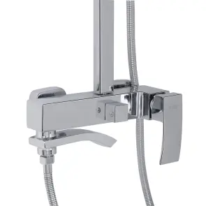 Комплект Душова система Swan Cascada Chrome Qtap + Змішувач для раковини Dozorca Chrome Lidz №4