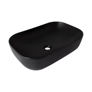 Комплект Раковина Robin накладна Matt Black Qtap + Змішувач для раковини Robin Black Matt Qtap + Донний клапан Pop-up Qtap №2