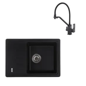 Комплект Смеситель для кухни Koer KB-72009-05 с выходом для питьевой воды + Мойка кухонная Zerix ZS-6243S-03 Черная (ZX4572) №1