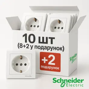 Розетка с заземлением Белый Asfora, EPH2900121 комплект 10 шт №1