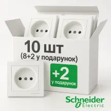 Розетка без заземления Белая, Asfora EPH3000121 комплект 10 шт
