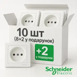 Розетка без заземления Белая, Asfora EPH3000121 комплект 10 шт №1