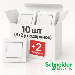 Выключатель одноклавишный, Белый, Asfora EPH0100121 комплект 10 шт №1