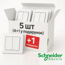 Выключатель двухклавишный, Белый, Asfora EPH0300121 комплект 5 шт