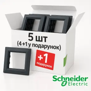 Рамка 1-постовая, Антрацит Asfora, EPH5800171 комплект 5 шт №1