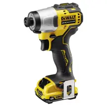 Шуруповерт ударный аккумуляторный DeWALT, 12V XR Li-Ion, бесщеточный, 163 Нм, 2850 об / мин, 2 аккумулятора, зарядное устройство, чемодан