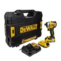 Шуруповерт ударный аккумуляторный DeWALT, 18V XR Li-Ion, бесщеточный, 190 Нм, 2800 об / мин, чемодан, вес 0.96 кг