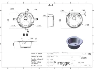 Кухонная мойка Miraggio Tuluza (GRAY) №5