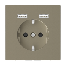 Розетка Schuko с 2 USB 2,4 A Сахара SD