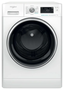 Стиральная машина Whirlpool фронтальная, 11кг, 1400, A+++, 60см, дисплей, пара, инвертор, черный люк, белый №1