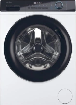 Стиральная машина Haier фронтальная, 7кг, 1400, A+++, 44см, дисплей, пара, инвертор, черный люк, прямой привод, белый
