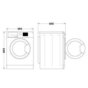 Стиральная машина Whirlpool фронтальная, 11кг, 1400, A+++, 60см, дисплей, пара, инвертор, черный люк, белый №5