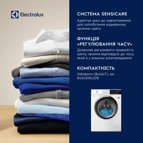 Стиральная машина Electrolux фронтальная, 6кг, 1000, A+++, 41см, дисплей, белый №8