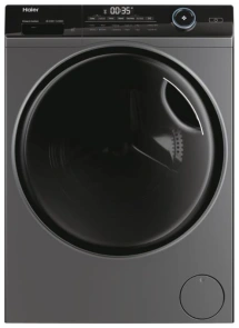 Стирально-сушильная машина Haier фронтальная, 8(5)кг, 1400, A, 46см, дисплей, пара, инвертор, люк черный, прямой привод, серебристый №2