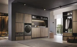 Стирально-сушильная машина Haier фронтальная, 8(5)кг, 1400, A, 46см, дисплей, пара, инвертор, люк черный, прямой привод, серебристый №3