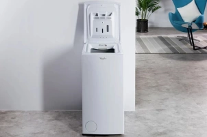 Стиральная машина Whirlpool вертикальная, 6,5 кг, 1200, A+++, 60см, дисплей, инвертор, белый №3