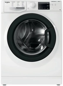 Стиральная машина Whirlpool фронтальная, 7кг, 1200, A+++, 43.5см, дисплей, пара, инвертор, черный люк, белый №1