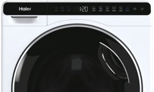 Пральна машина Haier фронтальна, 5кг, 1200, A+++, 44см, дисплей, інвертор, люк чорний, висота 70см, білий №7