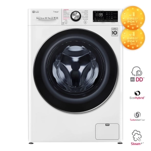 Прально-сушильна машина LG фронтальна, 8.5(5)кг, 1200, А, 47см, дисплей, пара, інвертор, білий №2