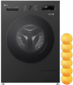 Пральна машина LG фронтальна, 9кг, 1200, A+++, 55см, дисплей, пара, інвертор, чорний №1