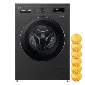 Пральна машина LG фронтальна, 6.5 кг, 1200, A+++, 44см, дисплей, пара, інвертор, чорний №2