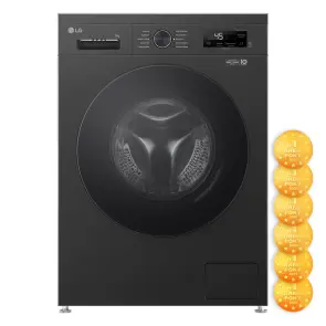 Пральна машина LG фронтальна, 9кг, 1200, A+++, 55см, дисплей, пара, інвертор, чорний №2