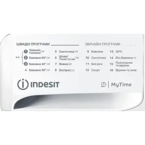 Стиральная машина Indesit фронтальная, 6кг, 1000, A+++, 43см, дисплей, черный люк, белый №9