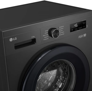Пральна машина LG фронтальна, 6.5 кг, 1200, A+++, 44см, дисплей, пара, інвертор, чорний №9
