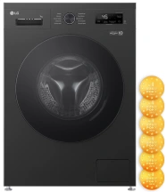 Стиральная машина LG фронтальная, 7кг, 1200, A+++, 44см, дисплей, пара, инвертор, черный