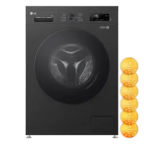 Пральна машина LG фронтальна, 7кг, 1200, A+++, 44см, дисплей, пара, інвертор, чорний №2