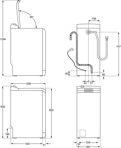 Стиральная машина Electrolux вертикальная, 7кг, 1300, A+++, 60см, дисплей, пара, инвертор, белый №12