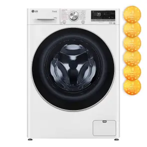 Прально-сушильна машина LG фронтальна, 9(6)кг, 1400, А, 56см, дисплей, пара, інвертор, білий №3