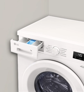 Пральна машина LG фронтальна, 7кг, 1200, A+++, 44см, дисплей, пара, інвертор, білий №9