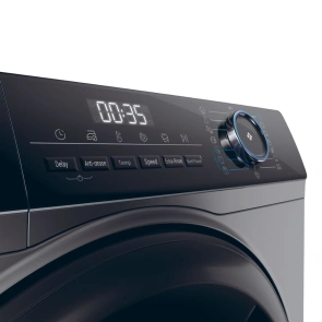 Стиральная машина Haier фронтальная, 9кг, 1400, A+++, 60см, дисплей, пара, инвертор, люк черный, прямой привод, серебристый №10