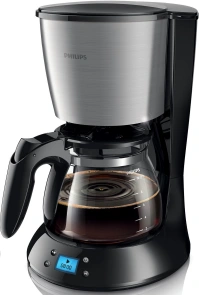 Кофеварка Philips капельная Daily Collection 1.2л, молотая, черно-серебристый №1