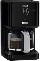 Кофеварка Tefal капельная Smart&light 1.25л, молотая, таймер включения, часы, черный